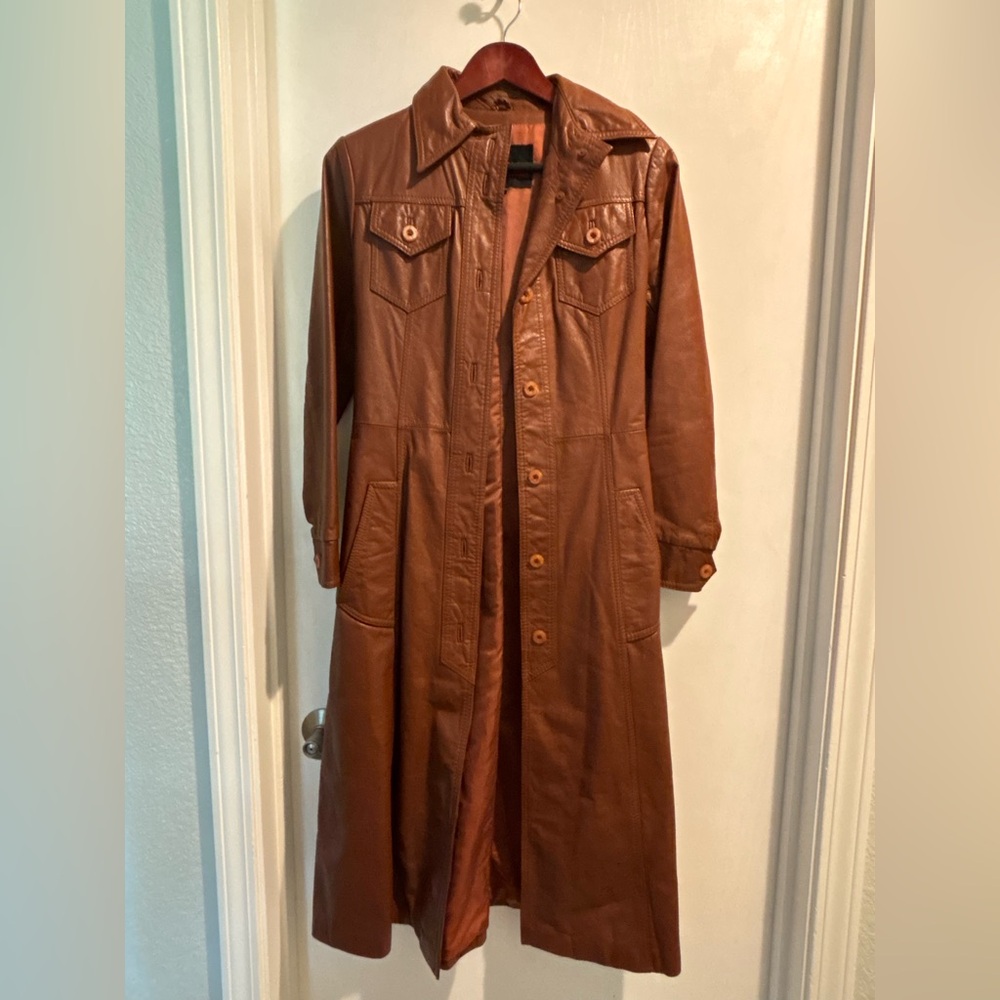 Wilson’s House of Suede & Leather 
Women’s Brown Leather Long Coat